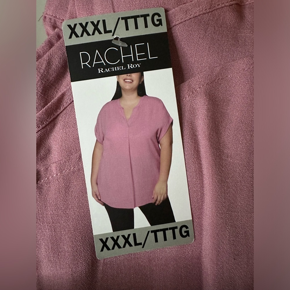 Blush coloured Rachel Roy v-neck shirt XL xxxl